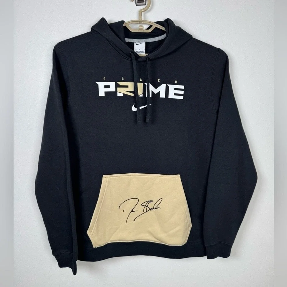 Nike‎ Men's Prime 2.0 Club Fleece Logo Pullover Hoodie, Large - Black NWT